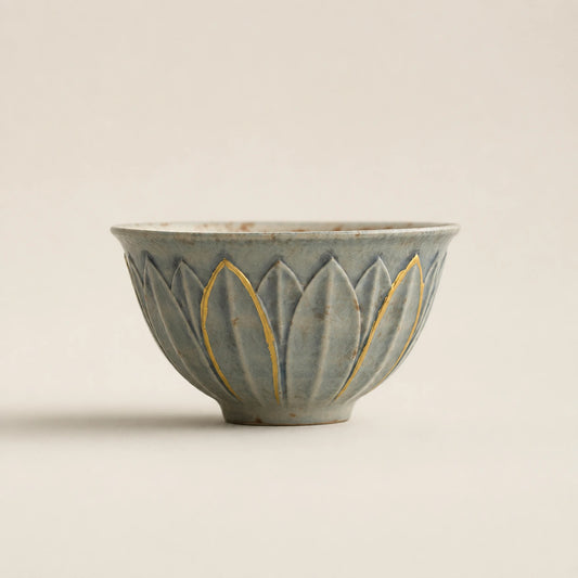 Blue Lotus Relief Gongfu Tea Cup