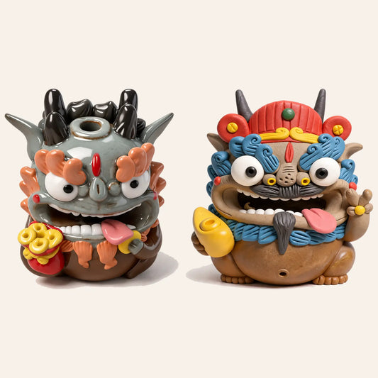 Jingdezhen Hand-Pinched Ceramic Pixiu Incense Holder