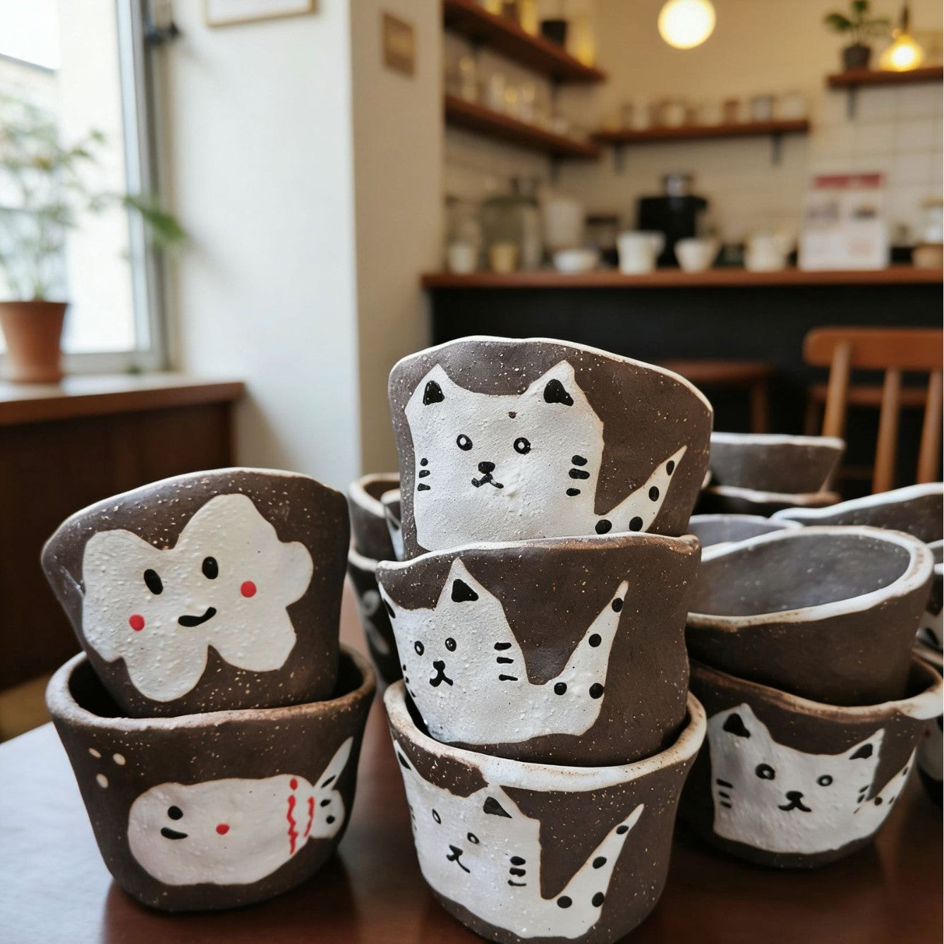 Hand-Painted Animal Ceramic Scented Candle Cups - main white