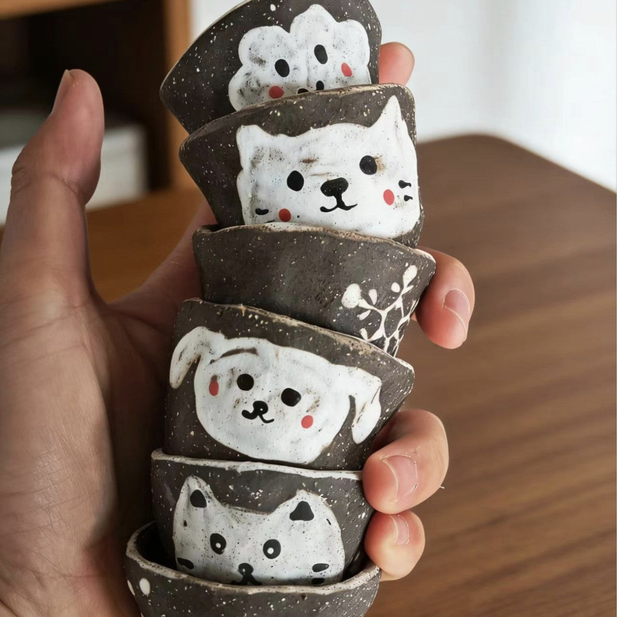 Hand-Painted Animal Ceramic Scented Candle Cups - angle front