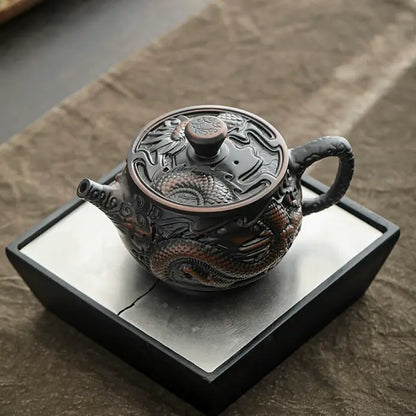 Hand-Carved Dragon Zisha Teapot