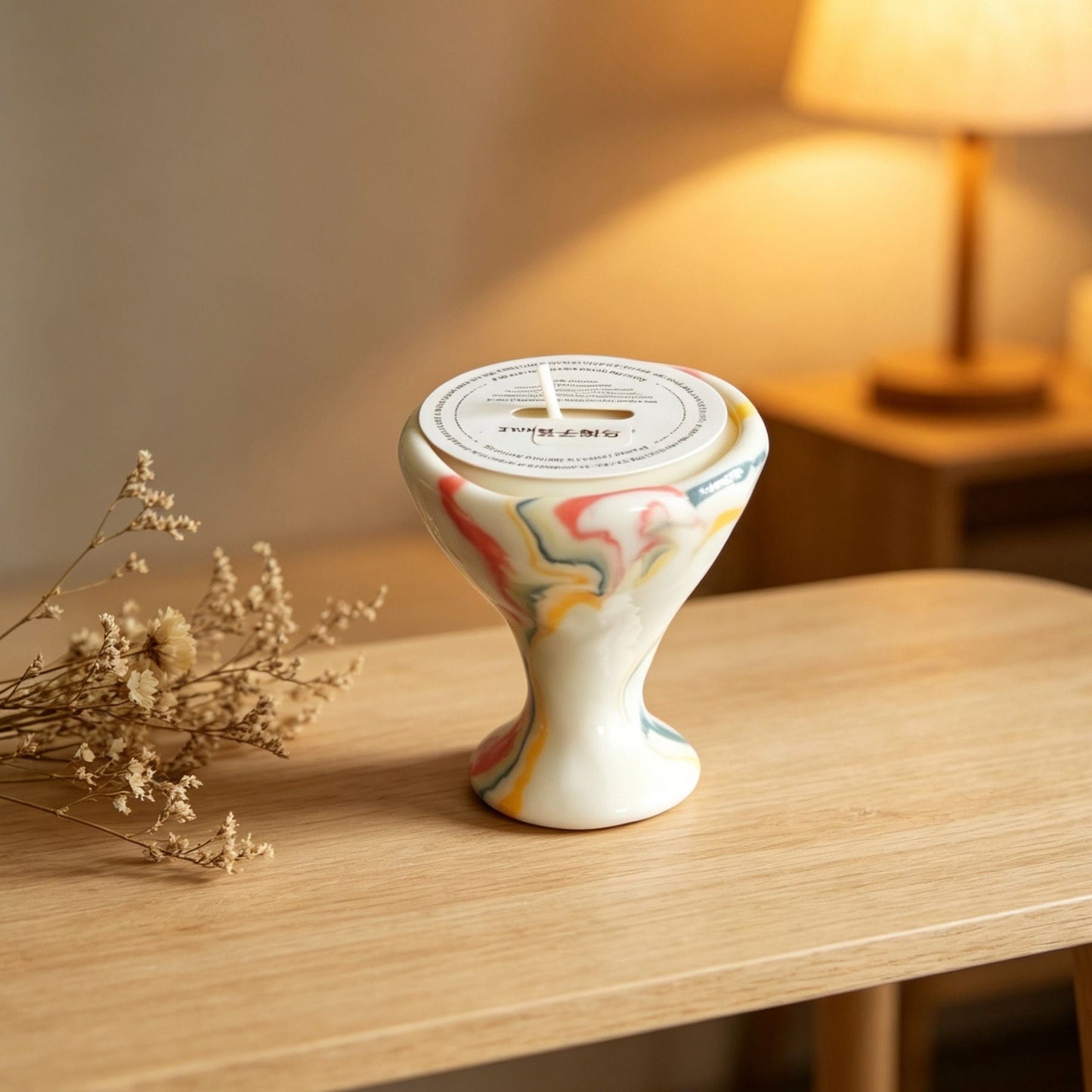 Marbled Ceramic Scented Candle Cup - detail texture