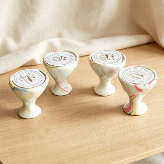 Marbled Ceramic Scented Candle Cup - lifestyle