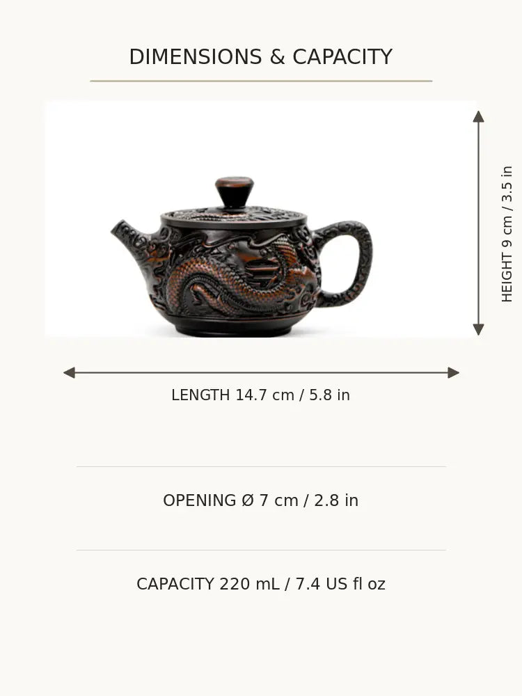 Hand-Carved Dragon Zisha Teapot