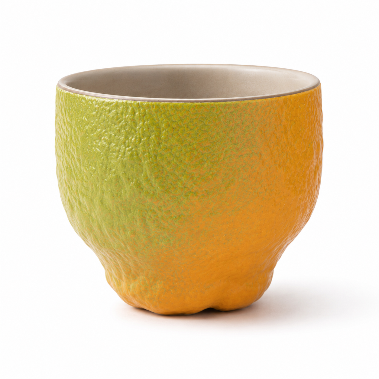 Lifelike Tangerine-Shaped Ceramic Teacups & Teapot Collection