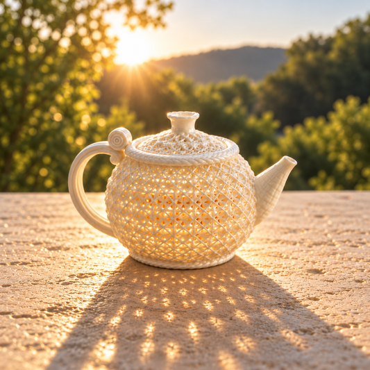 Handwoven Linglong Porcelain Teapot