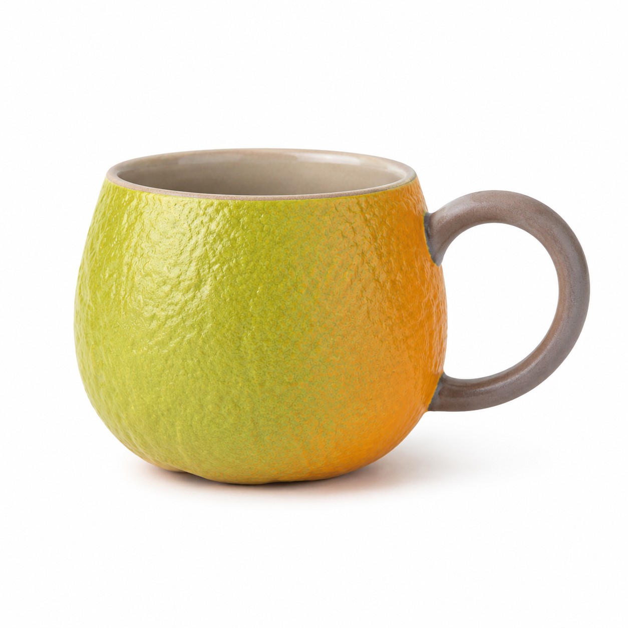 Lifelike Tangerine-Shaped Ceramic Teacups & Teapot Collection