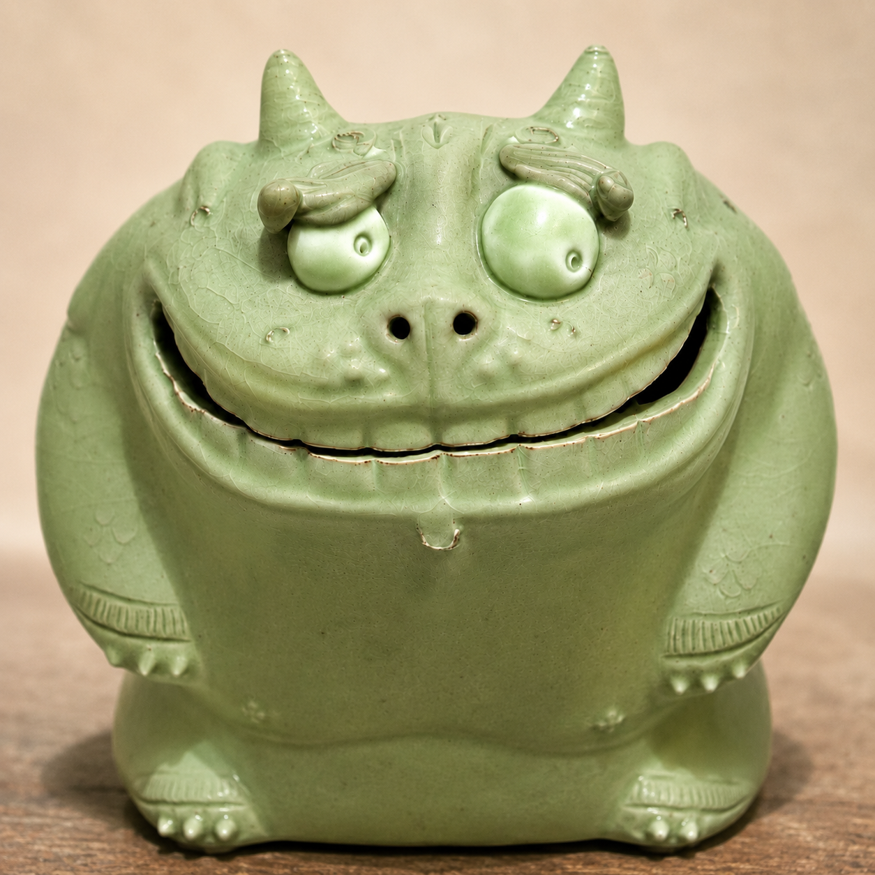 Handmade Yazi Ceramic Incense Burner & Mythical Beast Sculpture