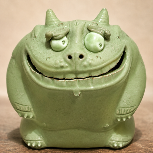 Handmade Yazi Ceramic Incense Burner & Mythical Beast Sculpture