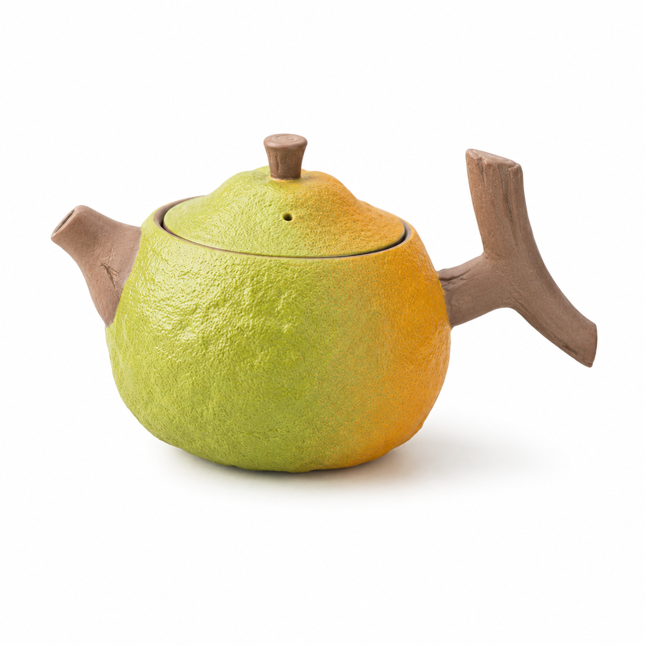 Lifelike Tangerine-Shaped Ceramic Teacups & Teapot Collection