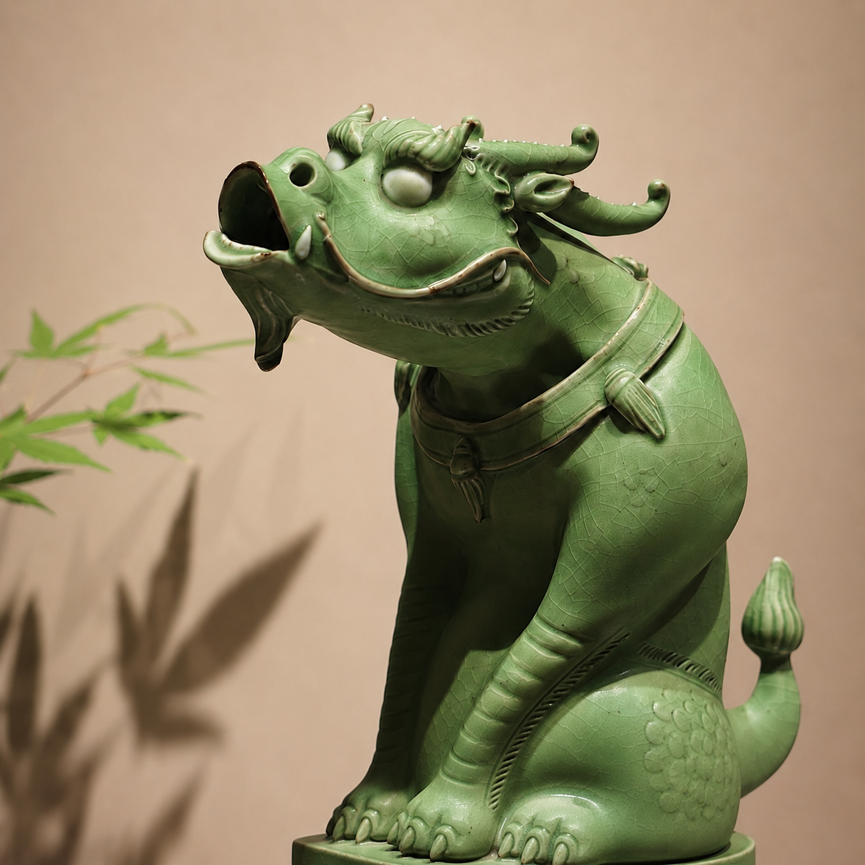 One-of-One Handmade Qilin Ceramic Incense Burner Sculpture