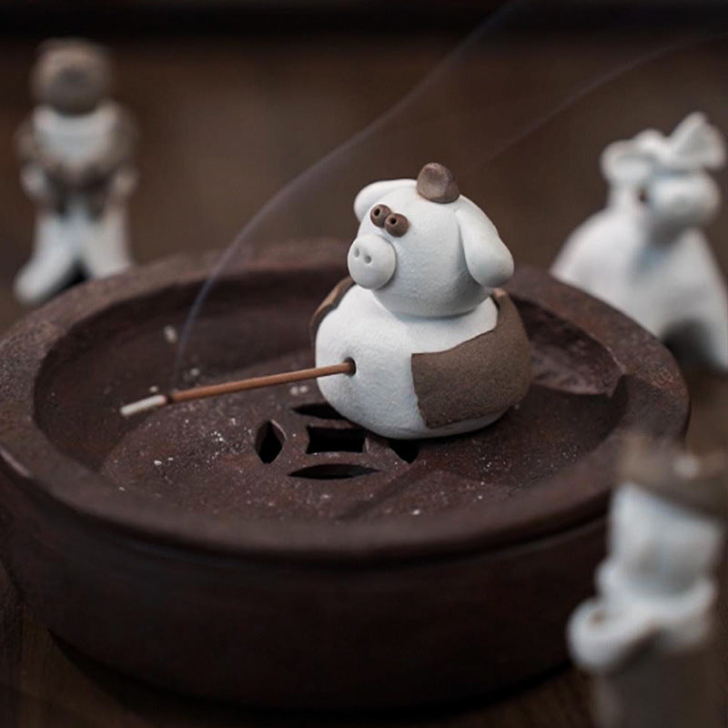 Jingdezhen Hand-Pinched Figurine – Journey to the West Character (Incense Holder)