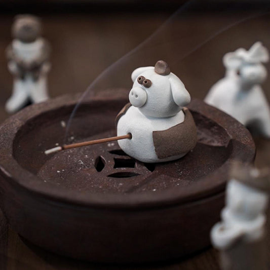 Jingdezhen Hand-Pinched Figurine – Journey to the West Character (Incense Holder)