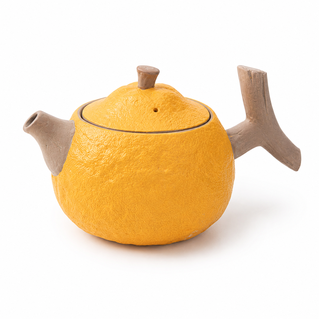 Lifelike Tangerine-Shaped Ceramic Teacups & Teapot Collection
