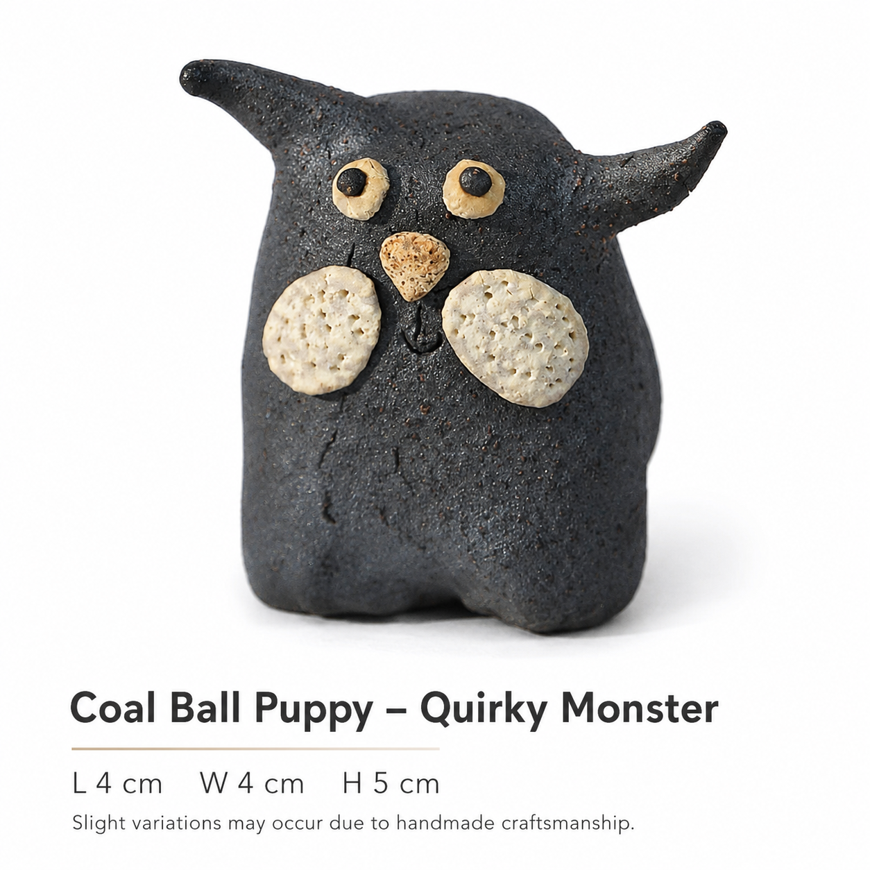 Jingdezhen Hand-Pinched Trio of Black Puppies – Ceramic Dog Figurine Set
