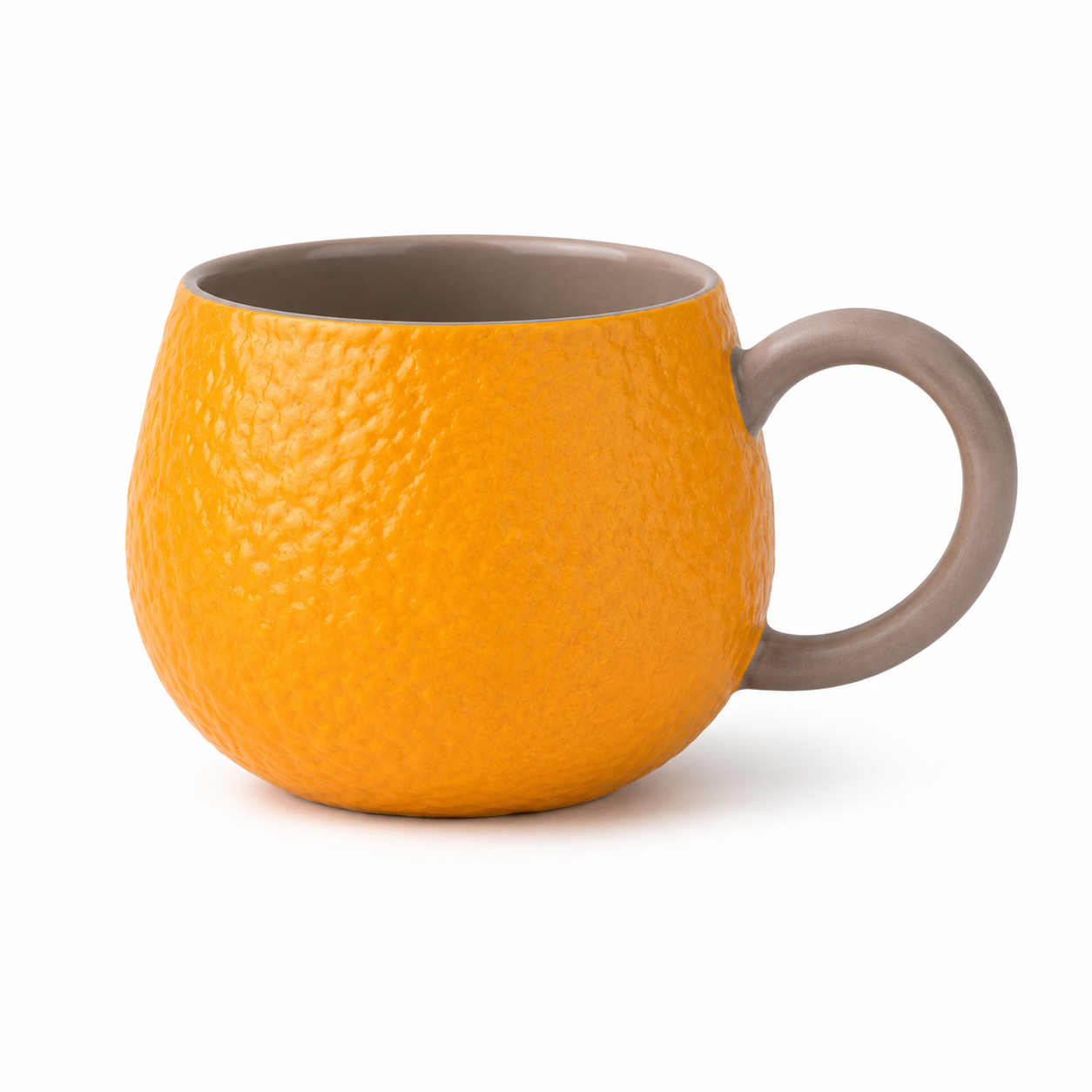 Lifelike Tangerine-Shaped Ceramic Teacups & Teapot Collection