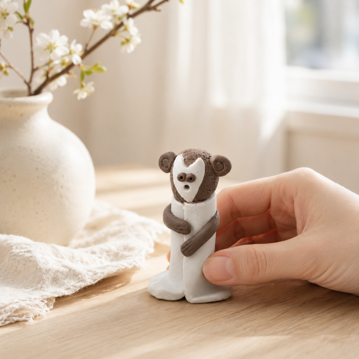 Jingdezhen Hand-Pinched Figurine – Journey to the West Character (Incense Holder)